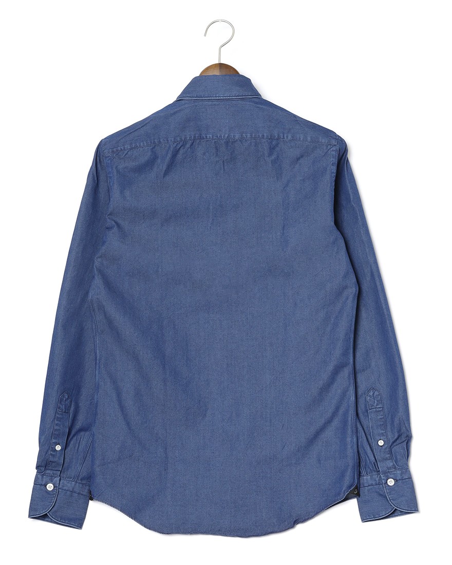 Finamoreコットンデニム カッタウェイカラーシャツ【SIMONE/BALI】04l