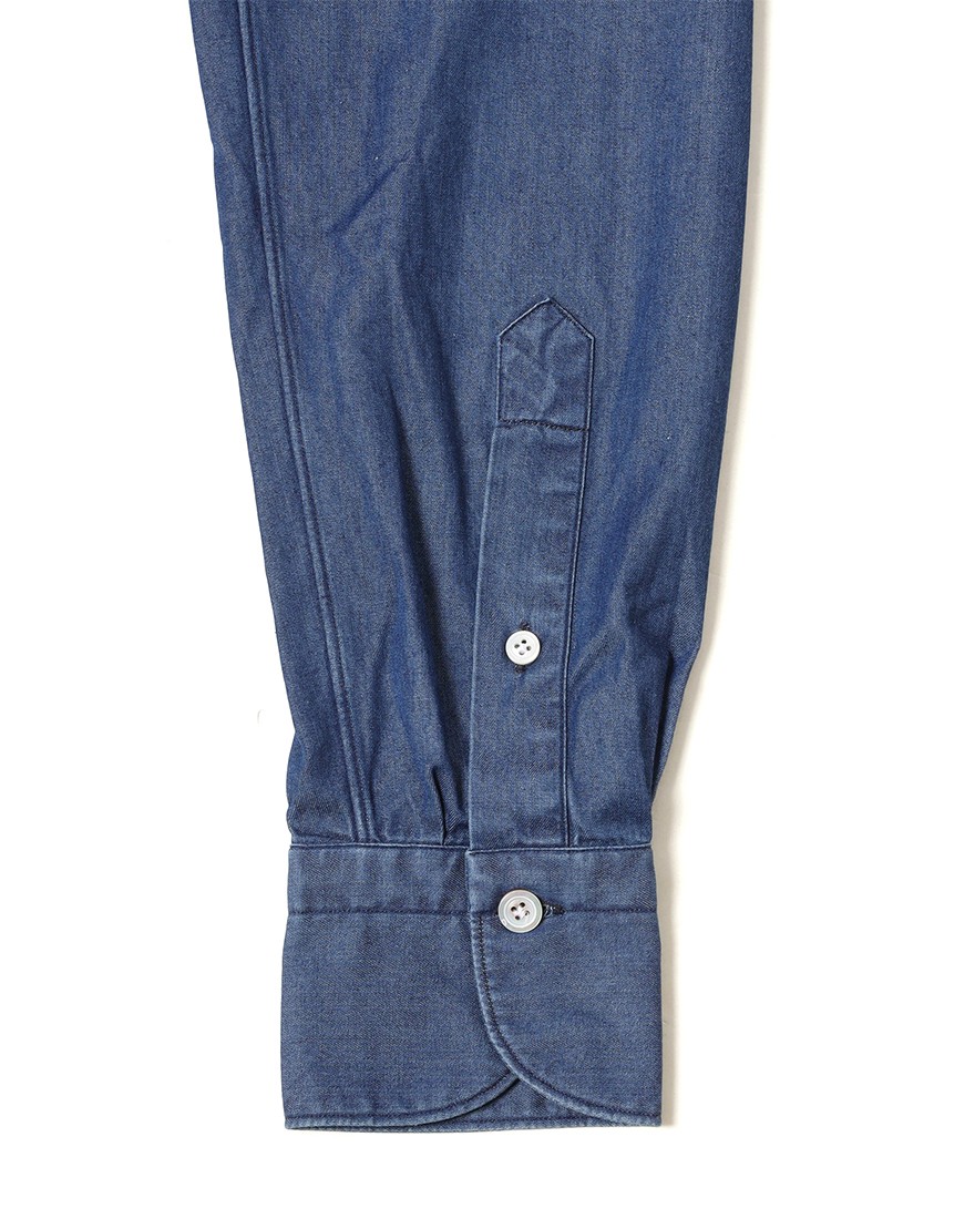 Finamoreコットンデニム カッタウェイカラーシャツ【SIMONE/BALI】14l