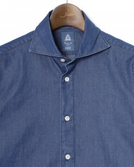 Finamoreコットンデニム カッタウェイカラーシャツ【SIMONE/BALI】mb_05l