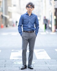 Finamoreコットンデニム カッタウェイカラーシャツ【SIMONE/BALI】mb_ma