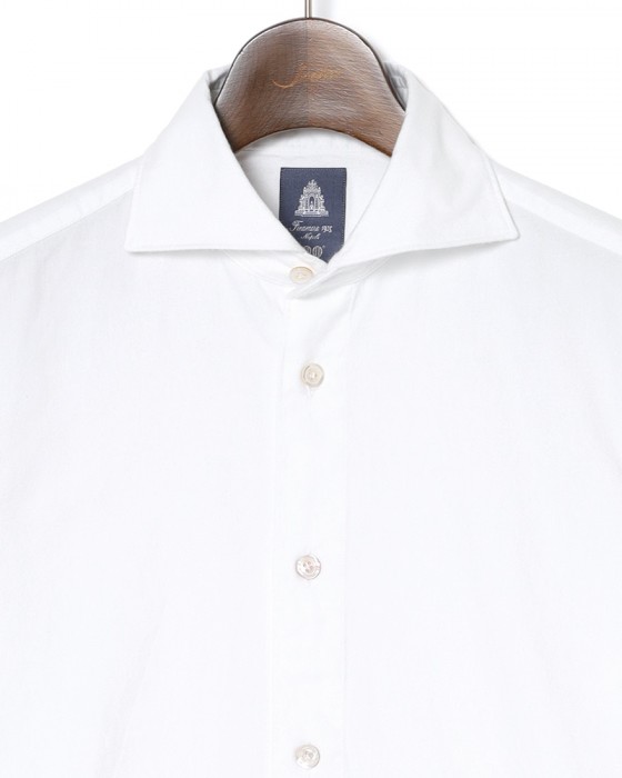 Finamoreコットンライトフランネル カッタウェイカラーシャツ【SIMONE/BALI】05l