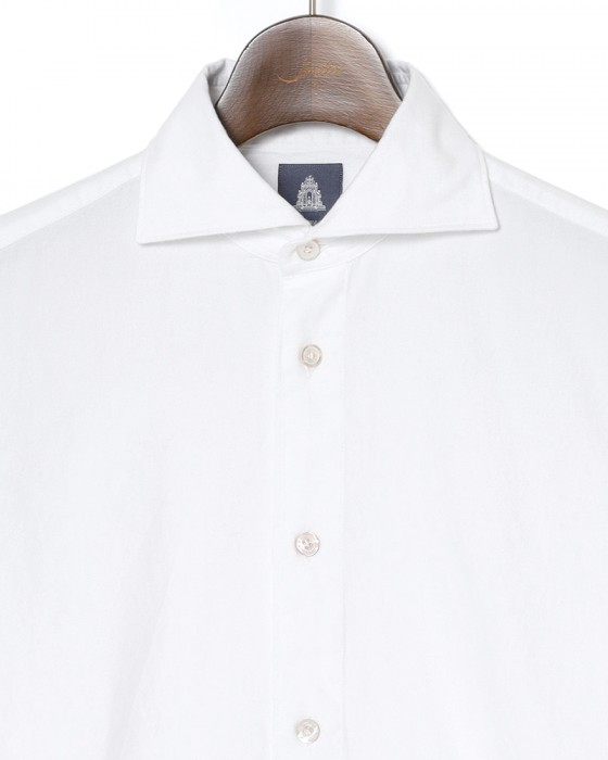 Finamoreコットンライトフランネル カッタウェイカラーシャツ【SIMONE/BALI】06l