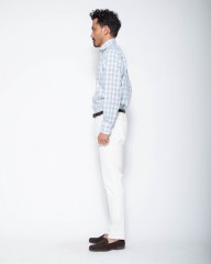 Finamoreチェックコットンリネン カッタウェイシャツ【SIMONE/J/BALI】mb_02l