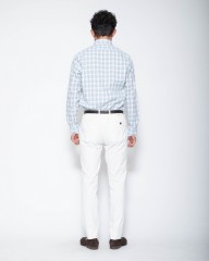 Finamoreチェックコットンリネン カッタウェイシャツ【SIMONE/J/BALI】mb_03l
