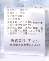 Finamoreチェックコットンリネン カッタウェイシャツ【SIMONE/J/BALI】mb_18l
