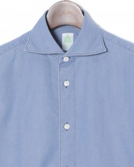 Finamoreクラシックデニム カッタウェイシャツ【SIMONE/J/BALI】mb_03l