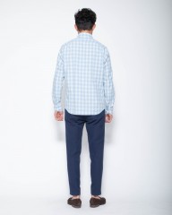 Finamoreチェックコットン カッタウェイシャツ【SIMONE/J/BALI】mb_03l