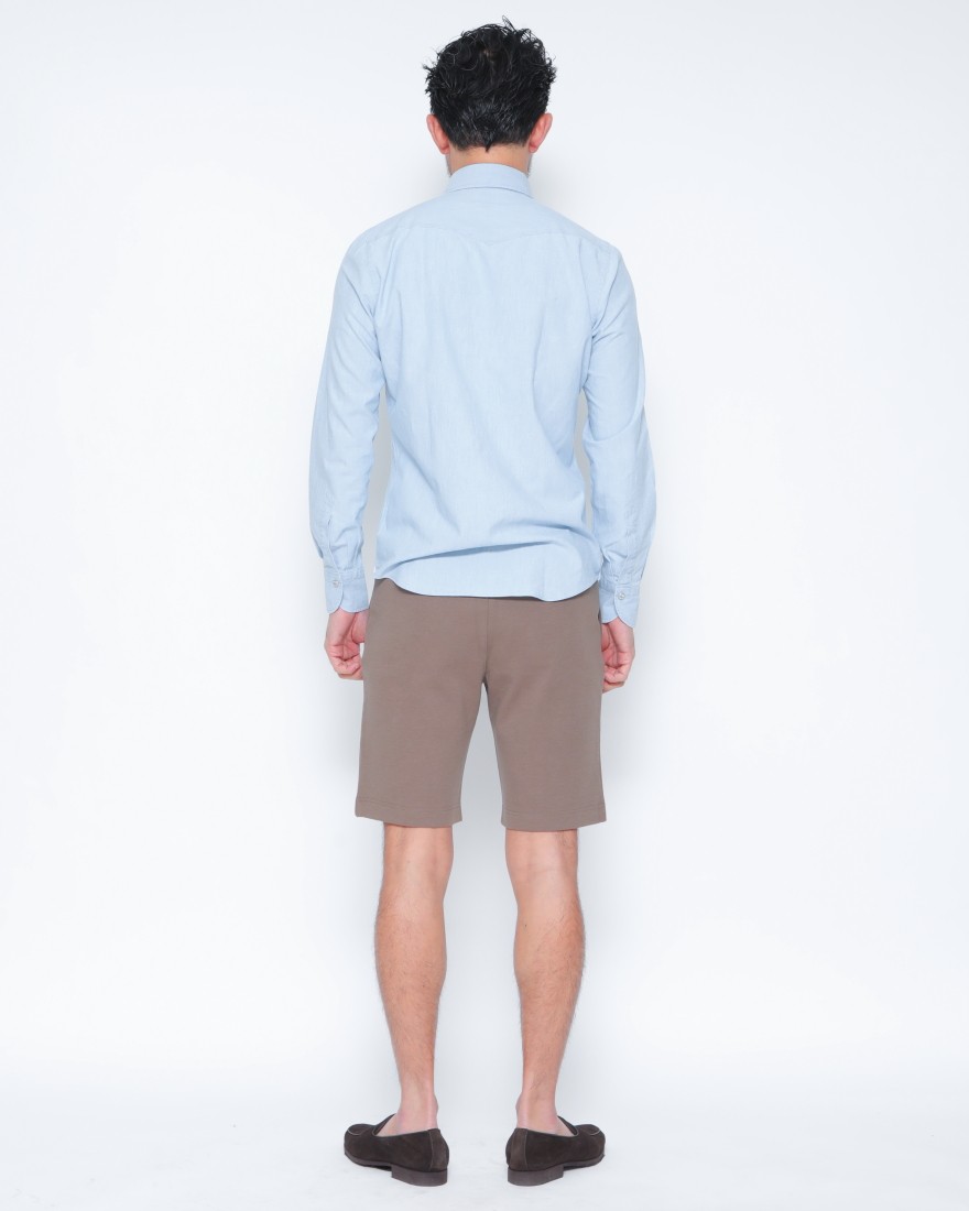 Finamoreコットン ウエスタン ワイドカラー シャツ【BAL78W/J/LUIGI】03l