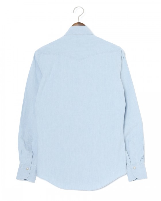 Finamoreコットン ウエスタン ワイドカラー シャツ【BAL78W/J/LUIGI】04l