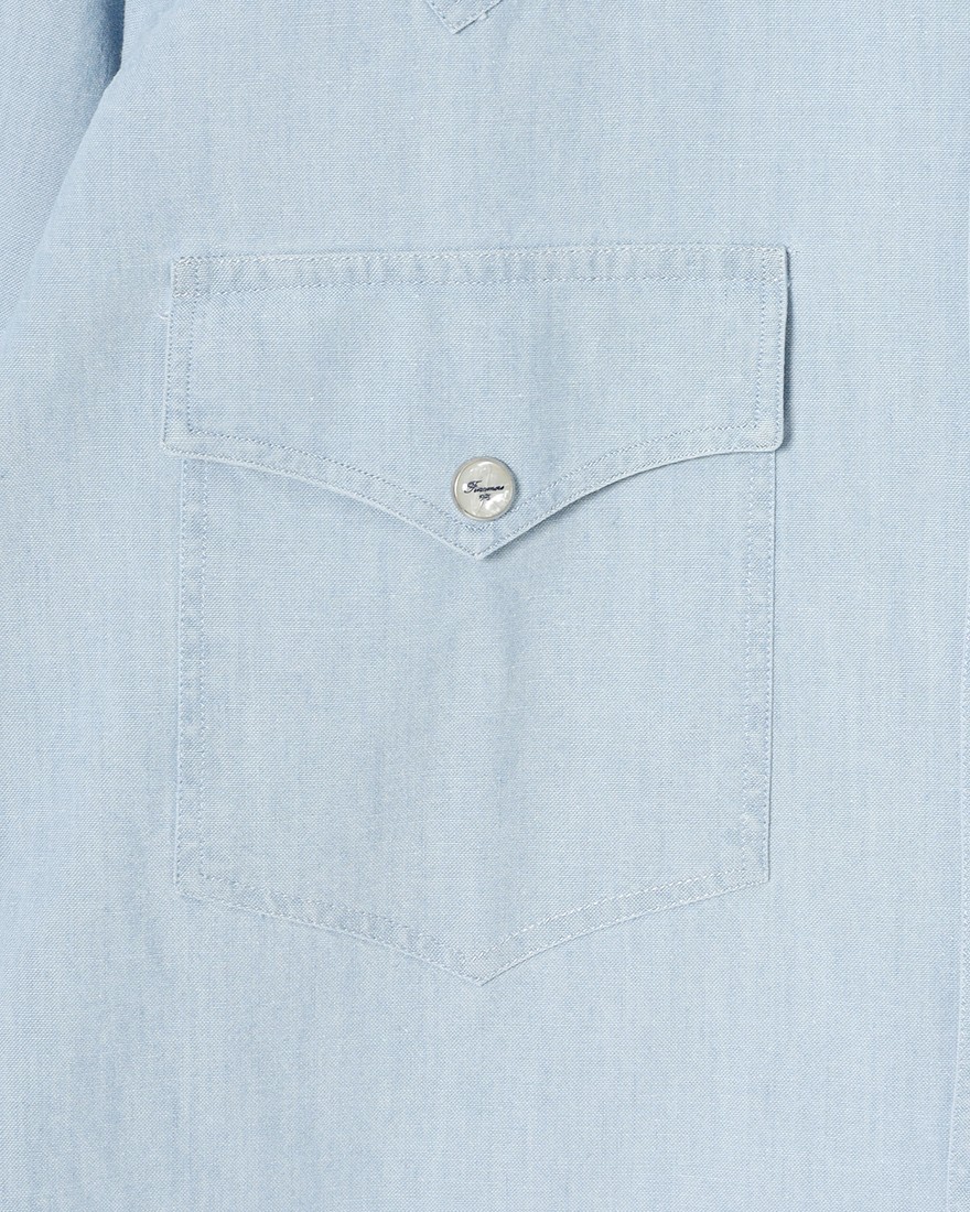 Finamoreコットン ウエスタン ワイドカラー シャツ【BAL78W/J/LUIGI】07l