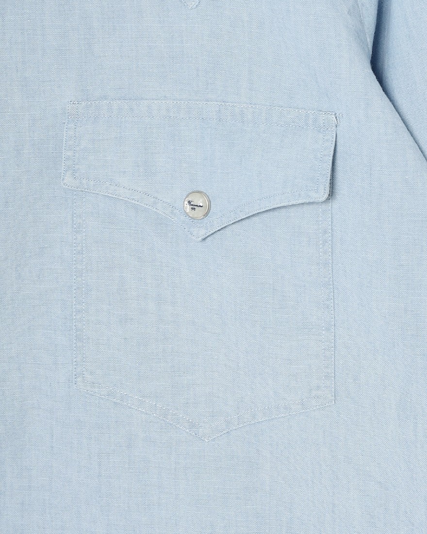 Finamoreコットン ウエスタン ワイドカラー シャツ【BAL78W/J/LUIGI】08l