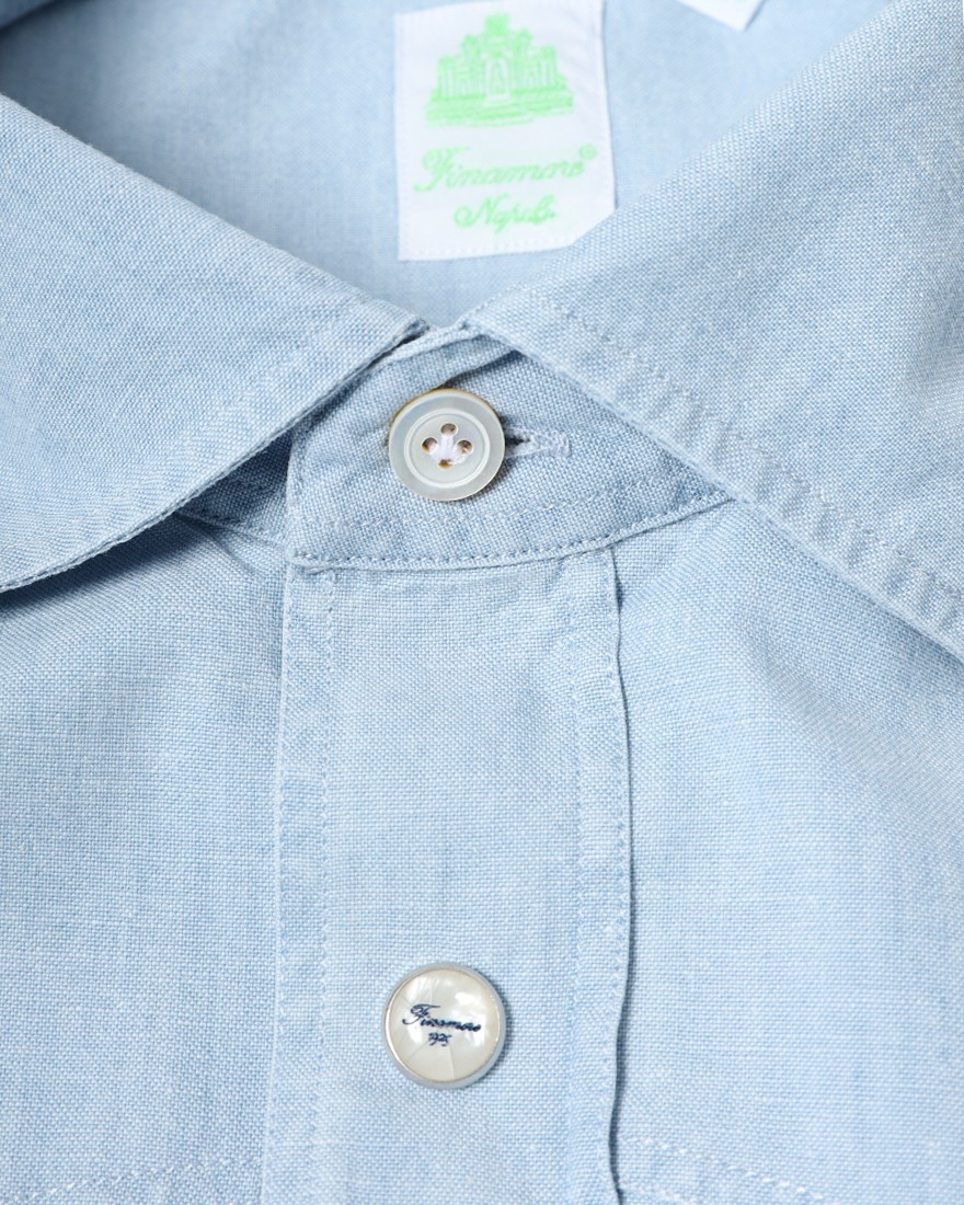 Finamoreコットン ウエスタン ワイドカラー シャツ【BAL78W/J/LUIGI】12l