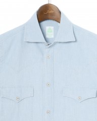 Finamoreコットン ウエスタン ワイドカラー シャツ【BAL78W/J/LUIGI】mb_05l