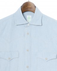 Finamoreコットン ウエスタン ワイドカラー シャツ【BAL78W/J/LUIGI】mb_06l