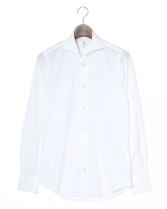 Finamoreソリッド コットンストレッチ カッタウェイシャツ【SIMONE/J/BALI】c0