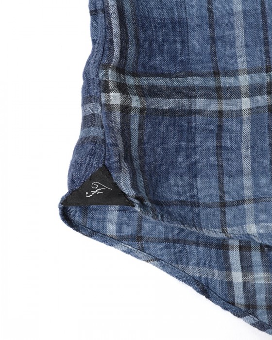 Finamoreリネン チェック カッタウェイシャツ【SIMONE/J/BALI】12l