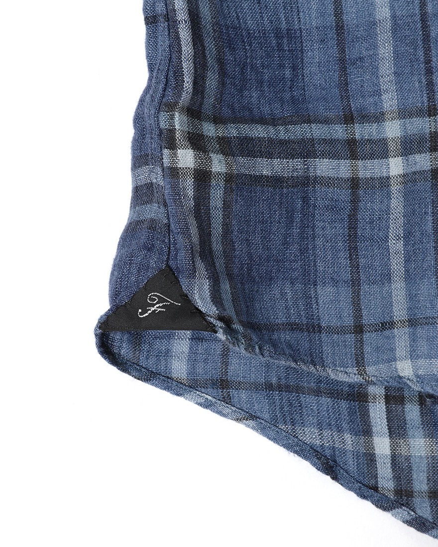 Finamoreリネン チェック カッタウェイシャツ【SIMONE/J/BALI】12l