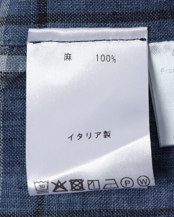 Finamoreリネン チェック カッタウェイシャツ【SIMONE/J/BALI】16l