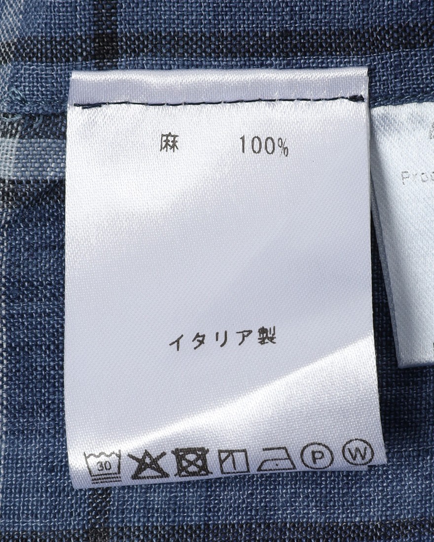 Finamoreリネン チェック カッタウェイシャツ【SIMONE/J/BALI】16l