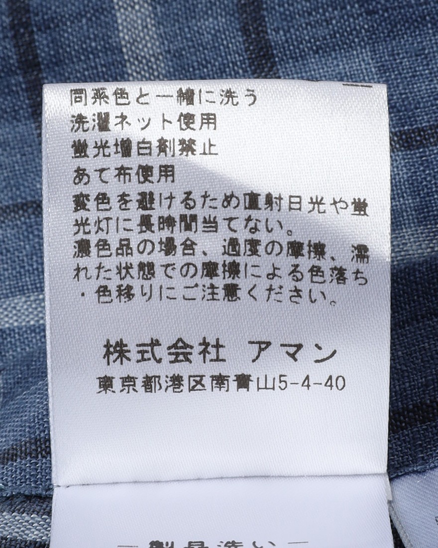 Finamoreリネン チェック カッタウェイシャツ【SIMONE/J/BALI】17l