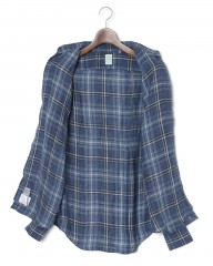 Finamoreリネン チェック カッタウェイシャツ【SIMONE/J/BALI】mb_09l