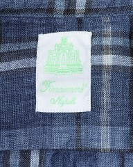 Finamoreリネン チェック カッタウェイシャツ【SIMONE/J/BALI】mb_10l