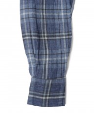 Finamoreリネン チェック カッタウェイシャツ【SIMONE/J/BALI】mb_13l