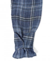 Finamoreリネン チェック カッタウェイシャツ【SIMONE/J/BALI】mb_14l