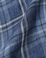 Finamoreリネン チェック カッタウェイシャツ【SIMONE/J/BALI】mb_15l