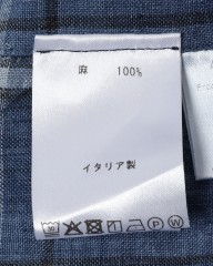 Finamoreリネン チェック カッタウェイシャツ【SIMONE/J/BALI】mb_16l