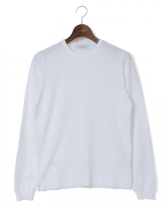 ソフトコットン クルーネックサマーニットロングTee|GRAN SASSO