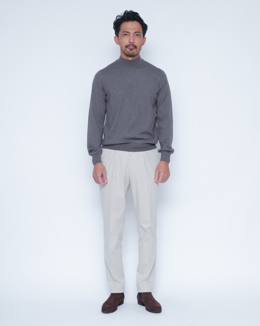 GRAN SASSO12Gメリノウール モックネックニット13l