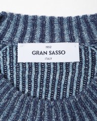GRAN SASSOリネンコットン クルーネック畦ニットmb_03l