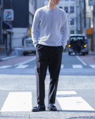 GRAN SASSOリネンコットン クルーネック畦ニットmb_ma