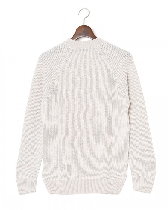 GRAN SASSO8G リネンコットン クルーネック畦編みニット16l