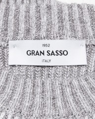 GRAN SASSO8G リネンコットン クルーネック畦編みニットmb_05l