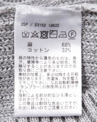 GRAN SASSO8G リネンコットン クルーネック畦編みニットmb_10l