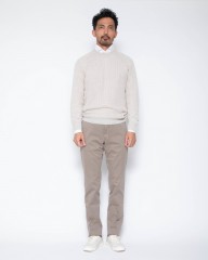 GRAN SASSO8G リネンコットン クルーネック畦編みニットmb_12l