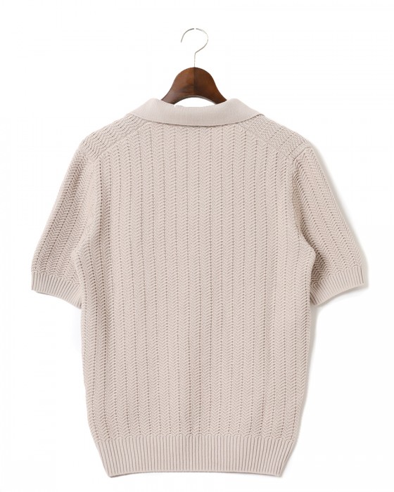 GRAN SASSOオーガニックコットン スキッパーニットポロ01l