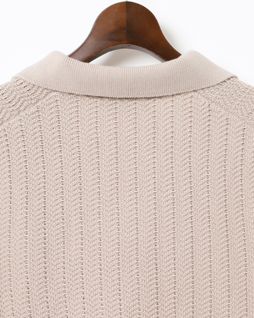 GRAN SASSOオーガニックコットン スキッパーニットポロ05l