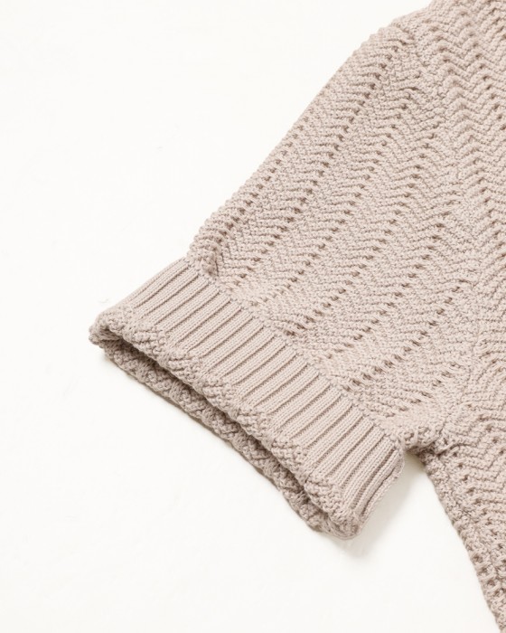 GRAN SASSOオーガニックコットン スキッパーニットポロ08l