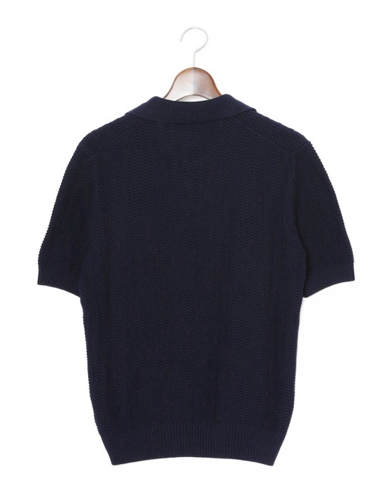 GRAN SASSOオーガニックコットン スキッパーニットポロ14l