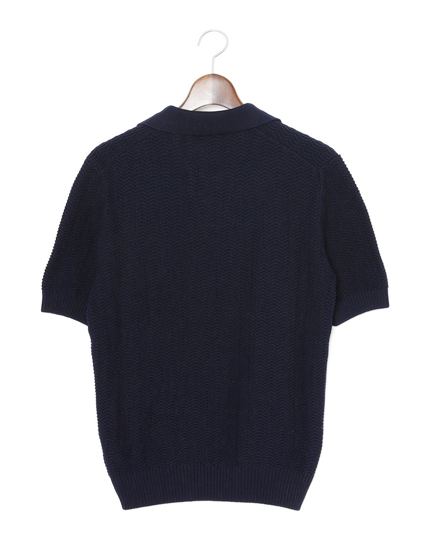 GRAN SASSOオーガニックコットン スキッパーニットポロ14l