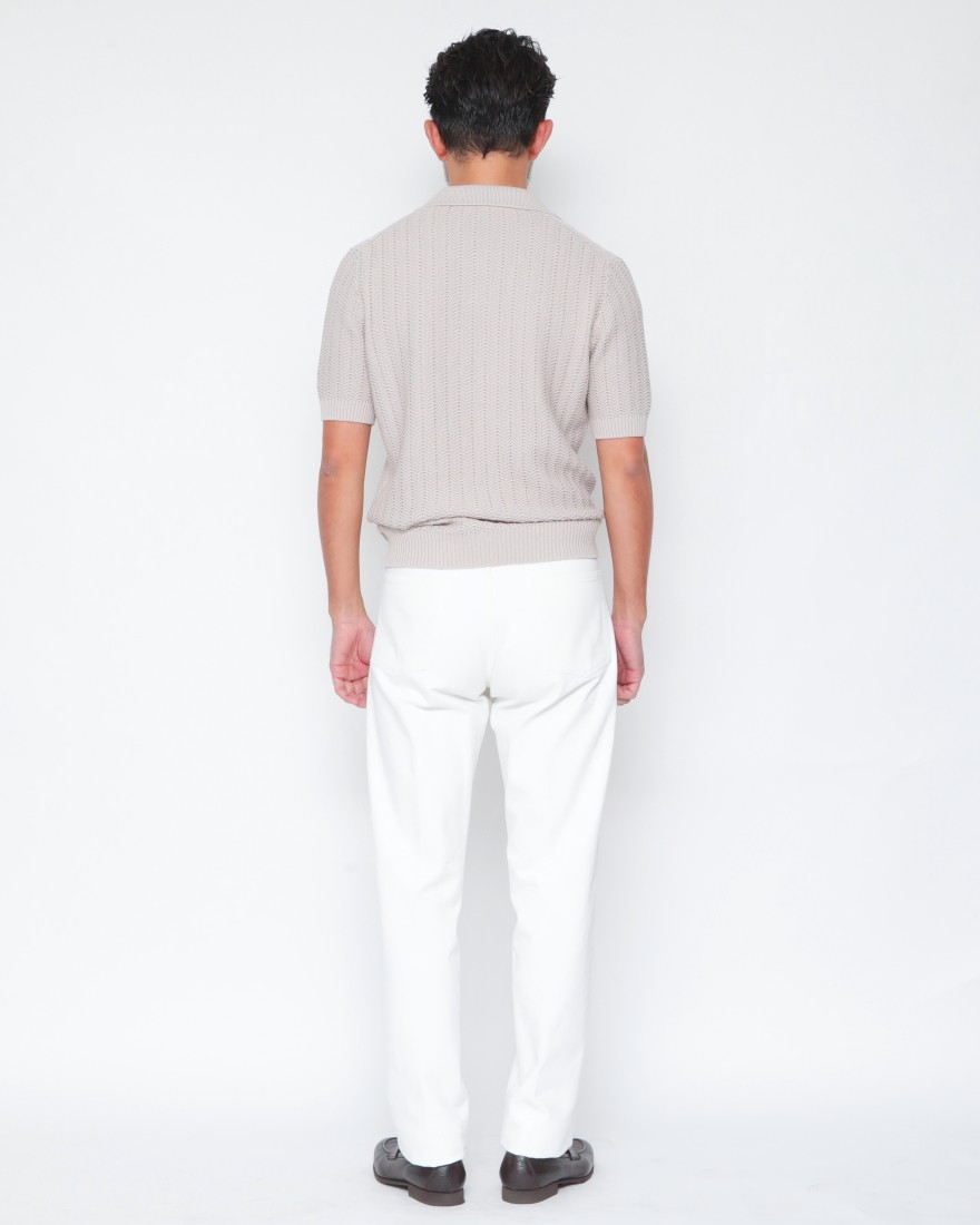 GRAN SASSOオーガニックコットン スキッパーニットポロ18l