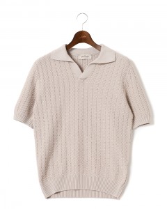 オーガニックコットン スキッパーニットポロ