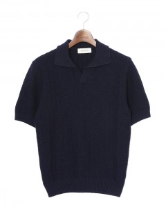 オーガニックコットン スキッパーニットポロ