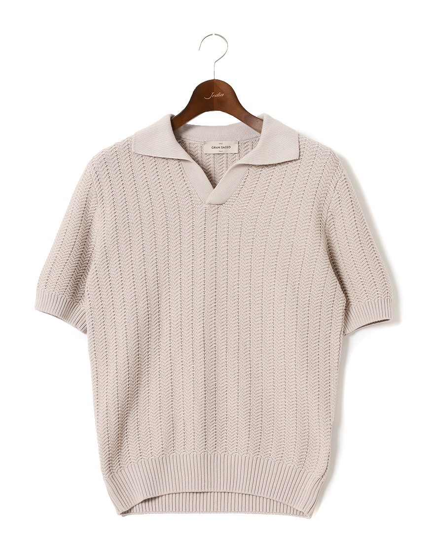 GRAN SASSOオーガニックコットン スキッパーニットポロma