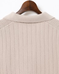 GRAN SASSOオーガニックコットン スキッパーニットポロmb_05l