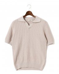 GRAN SASSOオーガニックコットン スキッパーニットポロmb_c0