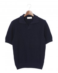 GRAN SASSOオーガニックコットン スキッパーニットポロmb_c1